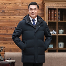 中老年羽绒服男中长款爸爸装加厚冬款父亲爷爷装大码短款保暖外套，男装羽绒服，电商B212（原钱塘6029）
