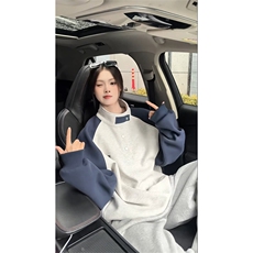 春秋按钮拼接美式立领长袖卫衣WY3918常规P65控88，男装卫衣，电商B208