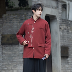 中古风潮金竹刺绣西装痞帅订婚礼服中式宽松立领大码唐装JK206，男装西服，星座305A（原312A-1）
