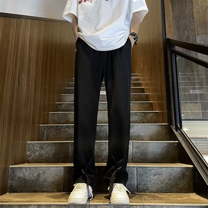 西裤垂坠感高级感cleanfit冰丝裤子男女夏季潮牌休闲直筒西装裤图片