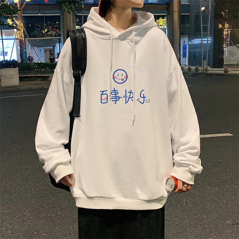 WY2183-P35加绒款-P40纯棉连帽卫衣男大码运动帽衫宽松薄外套男,男装卫衣,电商A040