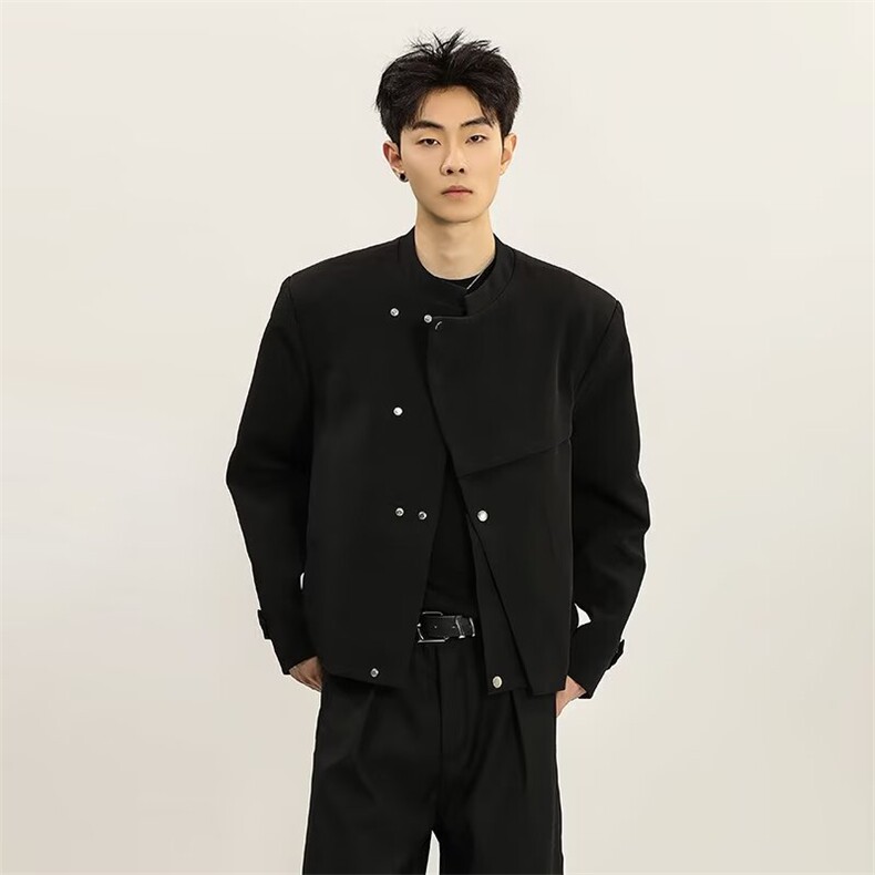 新中式西服男宽松百搭帅气韩版潮流2025夏季ins外套W6551-P68图片