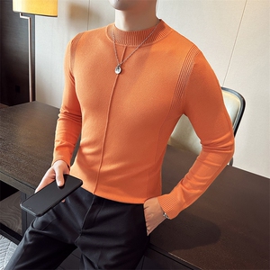 2024新款 纯色毛衣打底衫男 秋冬内搭半高领修身针织衫M35-p58图片