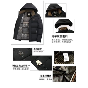 冬季2025新款加厚棉衣男士休闲夹克连帽棉衣外套P100图片