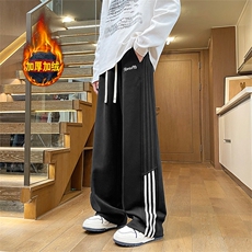 加绒休闲裤男秋冬新款港风宽松华棉复合奥利绒卫裤JR098-P55，男装休闲裤，星座214-3
