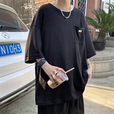 百搭时尚新款原宿男T恤简约日系休闲套装H92P40图片