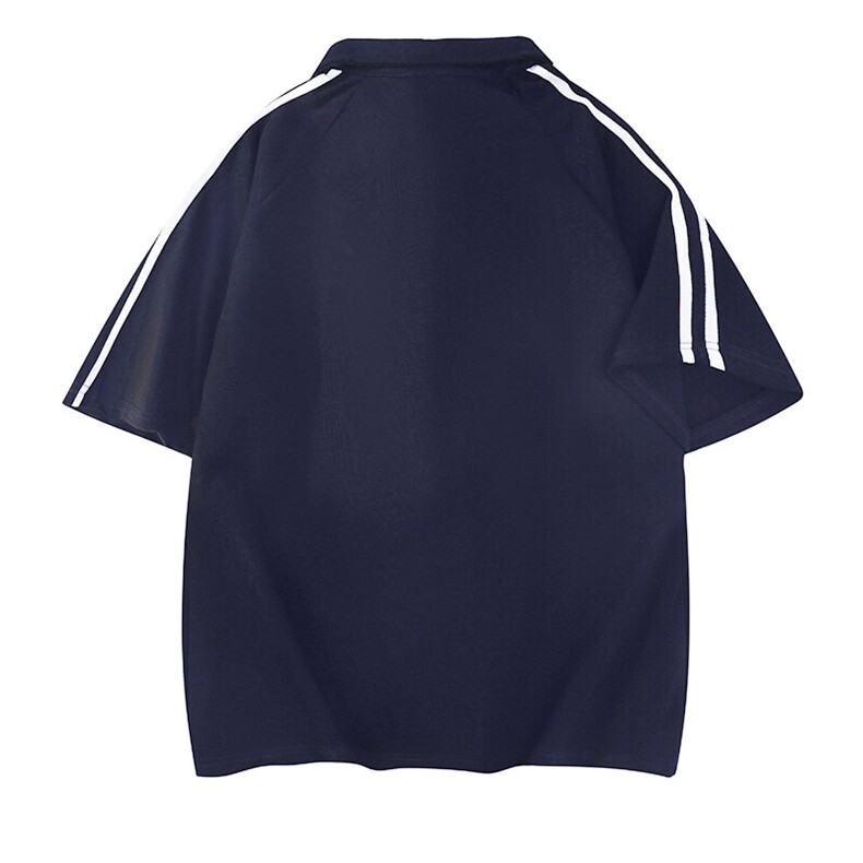 得物抖音高品质二开240克重磅纯棉三条杠织带POLO翻领短袖T恤DT38,男装T恤,电商A486-1