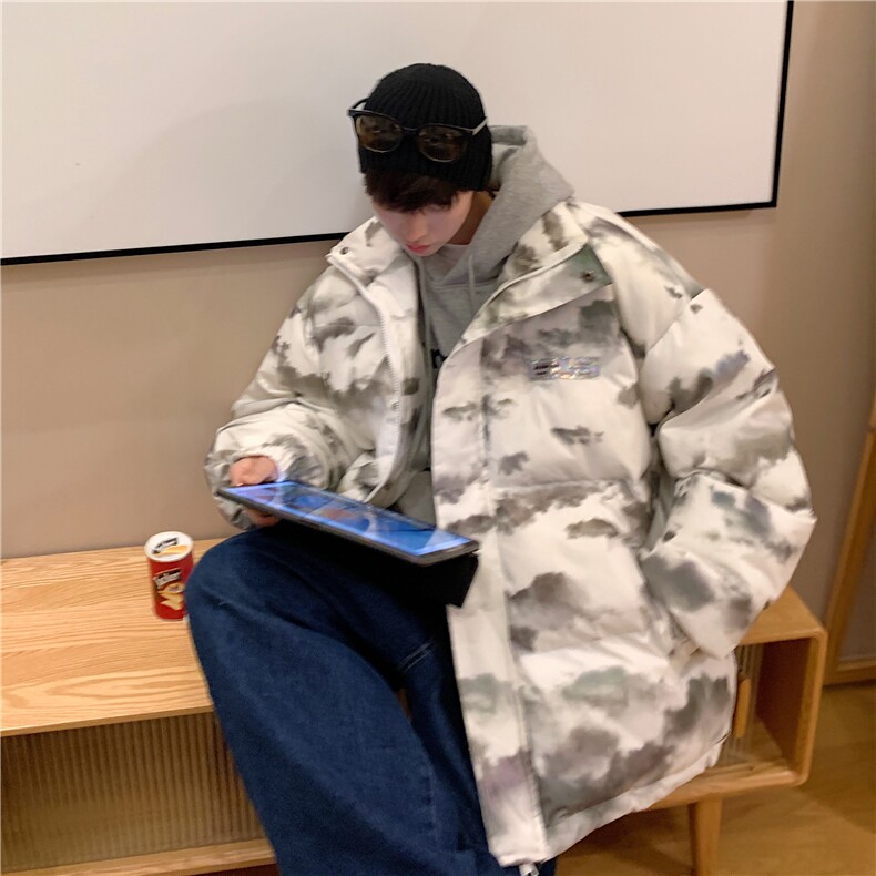 迷彩扎染贴标新标白鸭绒羽绒服A247-YR106特批P195控298,男装羽绒服,电商A247