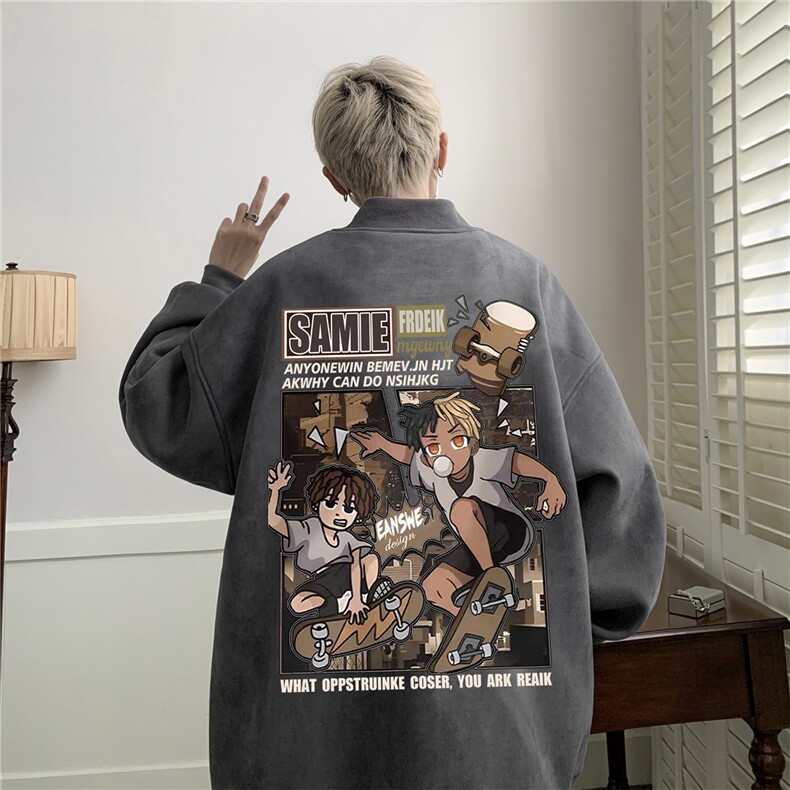 24春秋款美式复古麂皮绒飞行棒球服男女夹克外套JF3302-P80控108,男装夹克,电商B370