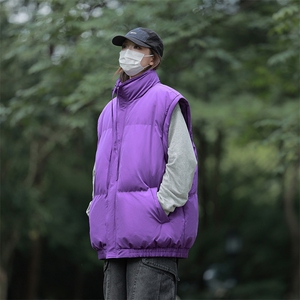冬季港风一件两穿立领可拆卸长袖加绒加厚拼接棉衣外套MY6087 P80图片