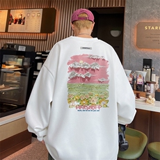 已注册港风抖音直播得物高品质重磅菠萝格圆领宽松男卫衣W2056P40，男装卫衣，电商C408(原B339-1)