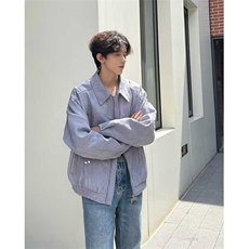 644-P45外套男春秋季2025新款设计感小众痞帅美式高街宽松休闲，男装T恤，电商B323A