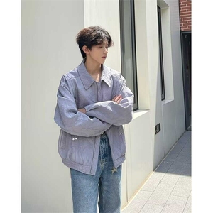 644-P45 外套男春秋季2025新款设计感小众痞帅美式高街宽松休闲图片