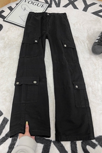 B221 美式ins高街暗黑宽松直筒洗褪工装牛仔裤LK25437-P75控98图片