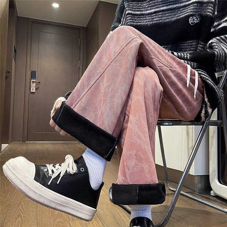 2024新款扎染灯芯绒裤子加绒加厚休闲长裤潮流现货 K8212-P40图片