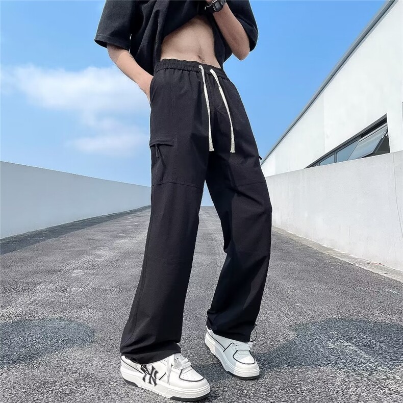 高街裤子男夏季薄款日系坠感潮流宽松运动休闲裤GK503-P35,男装休闲裤,星座1109-3
