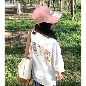万针全刺绣工艺抖音得物高品质260克重磅纯棉双纱美式高街短袖T恤图片