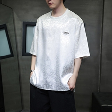 新款金属标新中式风潮圆领T恤短袖刺绣汉服时尚T2419-P38，男装T恤，电商A227