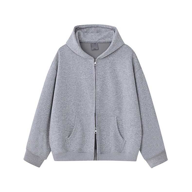 加绒银狐绒重磅450克双拉链开衫卫衣男纯色二开外套AH948JR-P47,女装短外套,星座610B-1