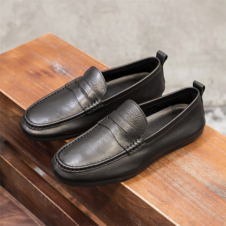 一脚蹬懒人皮鞋男休闲单鞋子1805-9833-225，男鞋休闲鞋，星座1805