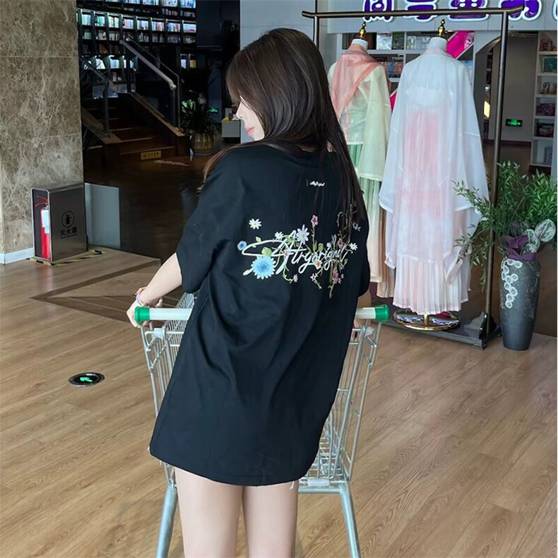 万针全刺绣工艺抖音得物高品质260克重磅纯棉双纱美式高街短袖T恤,男装T恤,电商A486