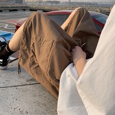 港风复古街头日系工装裤运动五分裤男女飘带休闲裤夏季DK332-p33,男装牛仔裤,星座1008-2