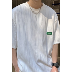 1港风弧形设计短袖T恤大码M-5XL情侣男士短袖T恤男DT8765P30控49，男装T恤，星座226-2
