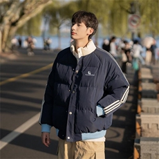 美式拼接棉服男冬季新款宽松立领面包服小个子棉衣外套8857/P105，男装棉衣，星座506