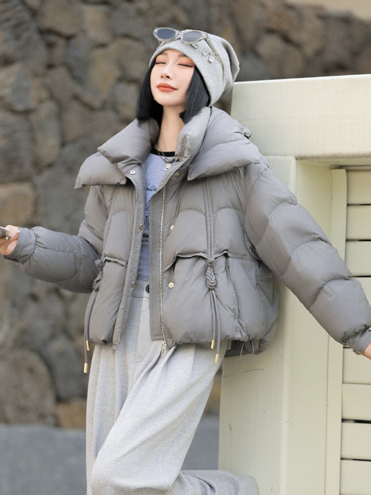 现货新款冬装2024年韩版纯色休闲新90绒白鸭绒羽绒服,女装羽绒服,琦鑫阁（原依鑫阁）