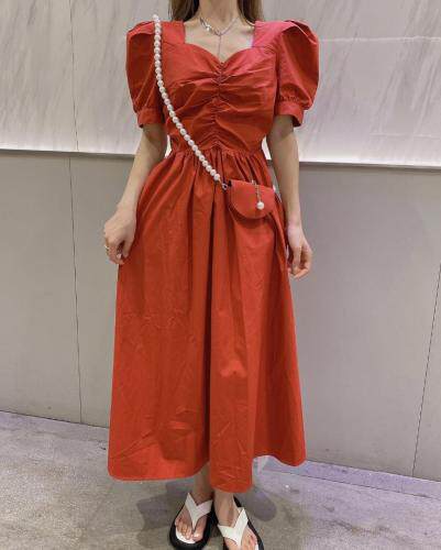 夏季新款法式复古仙女裙，女装，水锦红