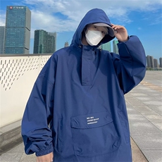 美式复古机能冲锋衣外套男秋季宽松潮牌高街连帽工装夹克WT66-p55，男装夹克，星座1008-1