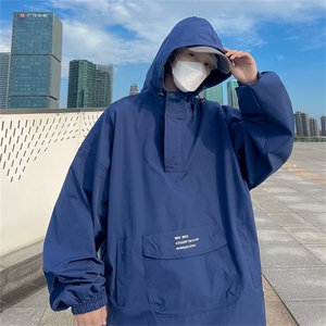 美式复古机能冲锋衣外套男秋季宽松潮牌高街连帽工装夹克WT66-p55图片