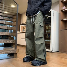 新款现货宽松大码直筒垂感休闲裤男24XK66729特批40，男装休闲裤，电商A042