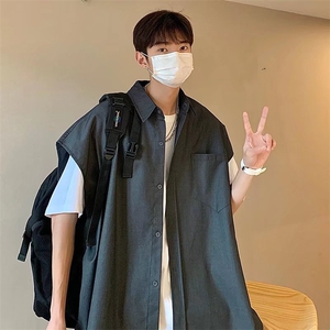 工装马甲男ins潮牌韩版潮流宽松夏季薄款无袖背心B327P30图片