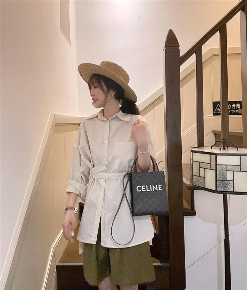 现货春季新款设计款绑带衬衣，其它，单井 Single Well