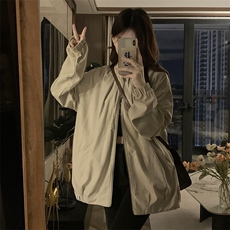 2024年新款港风美式潮流宽松百搭立领风衣夹克外套女JK1261-P75，男装夹克，星座313A(原308A-2)