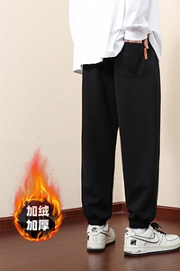 2305加绒/P55休闲裤男美式大码宽松潮男百搭长裤子卫裤男M-8XL图片