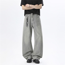 xz905-Z097#-特P-38美式高街宽松阔腿牛仔裤，男装牛仔裤，星座905