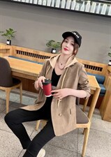 现货春季新款西装外套帽子可脱卸，女装西装，韩衫衣社