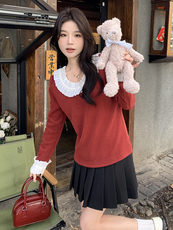 现货，2024针织花边小衫P68K105，女装针织衫/毛衣，慧峰