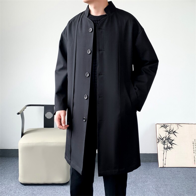 新中式得物精品】风衣男大衣男中长款新风SU5-P95-爆景C图片