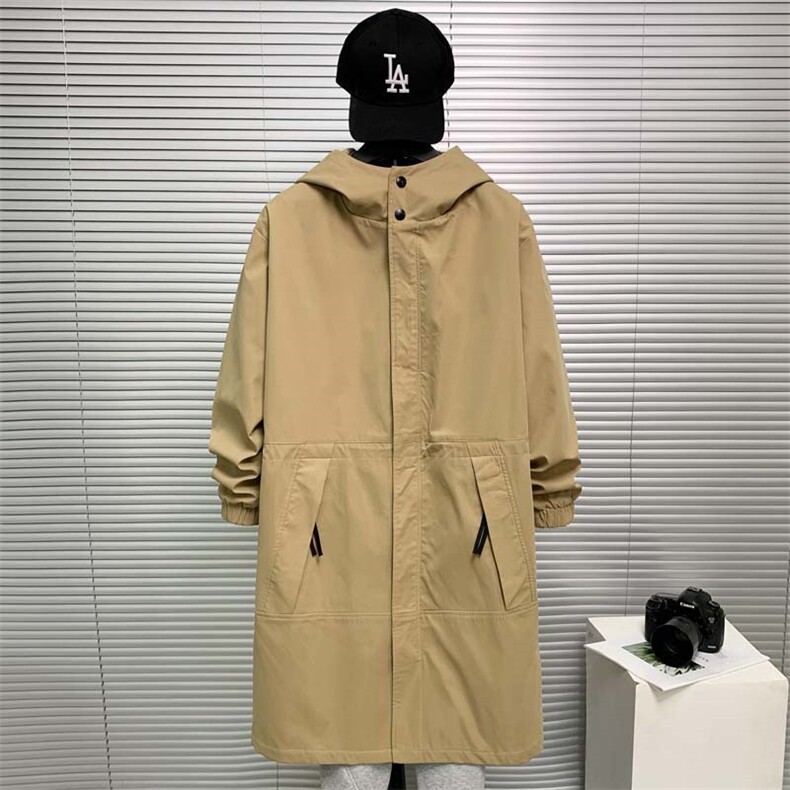秋冬连帽时尚休闲宽松中长款风衣外套FY022-P115控158XZ402-2货足,男装风衣,星座402-2