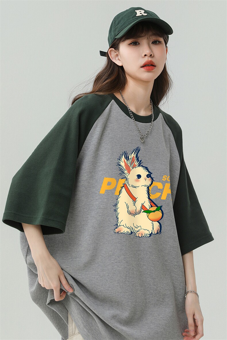 中性风夏季小众设计感美式复古时尚百搭短袖T恤DT6368P35控58,男装T恤,电商A268
