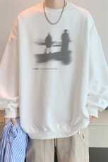 已注册华棉高街虚影印花卫衣男秋宽松圆领大码WY9297/P35加绒P45，男装卫衣，电商B316