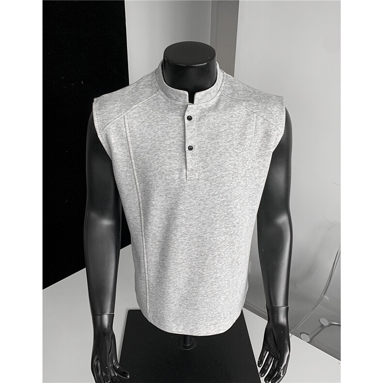 主推款夏季POLO衫正肩拼接男装无袖T恤夏装坎肩背心上衣S432-特28，男装背心/马甲，电商A233-1