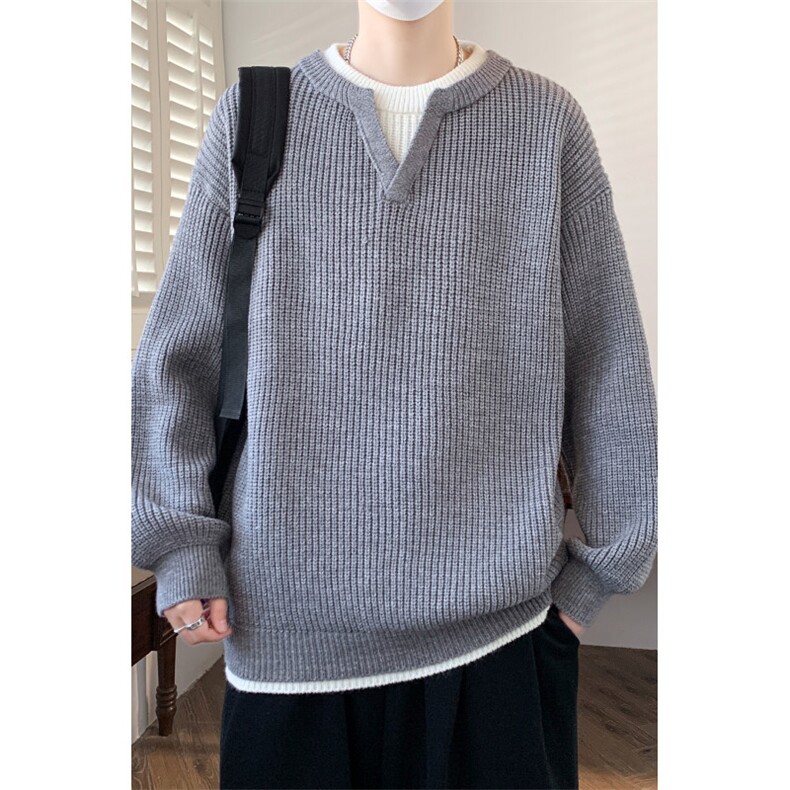 A440-1-9841-P55冬季假两件毛衣,男装针织衫/毛衣,电商A440-1
