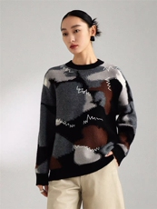 35%羊绒衫女新款2024秋冬套头短款宽松慵懒针织上衣，女装羊绒衫，更慕羊绒