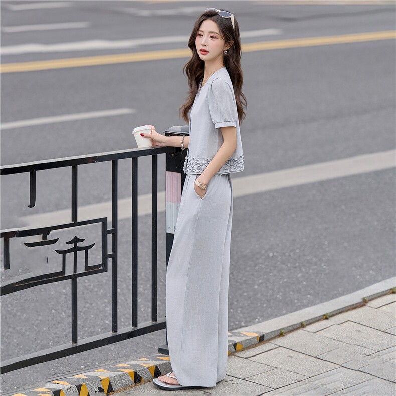 时尚气质棉麻两件套2026年夏季,女装套装/套裙,红依一坊