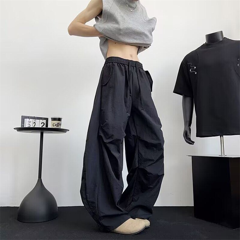 休闲裤男女韩版潮流阔腿裤帅气百搭宽松2025夏季ins长裤K6392-P43,男装休闲裤,星座412-3