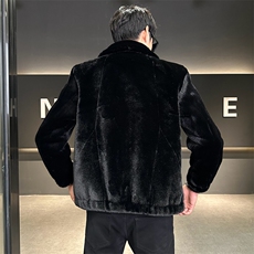 冬季男士时尚加厚仿皮草保暖爸爸装商务夹克外套ZX8963-P230，男装夹克，星座1105-3